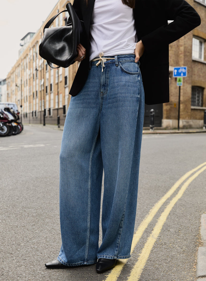 Baukjen Petite Leonor Tie Front Wide Leg Jeans