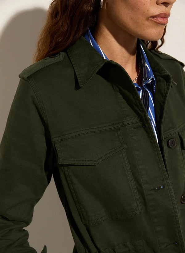 Baukjen Drake Organic Cotton Utility Jacket | Deep Khaki