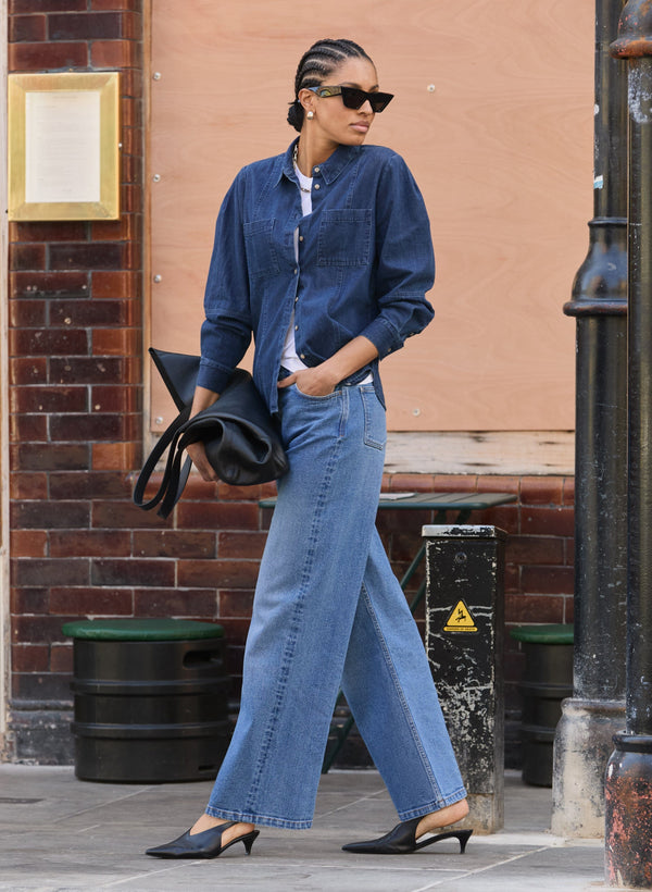 Baukjen Organic Stretch Cotton Wide Leg Slouch Jeans