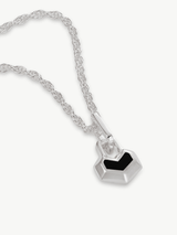 Immaculate Vegan - Under Her Eyes MINI DARYL NECKLACE 16" CHAIN <br> Sterling Silver - Onyx Silver / Silver