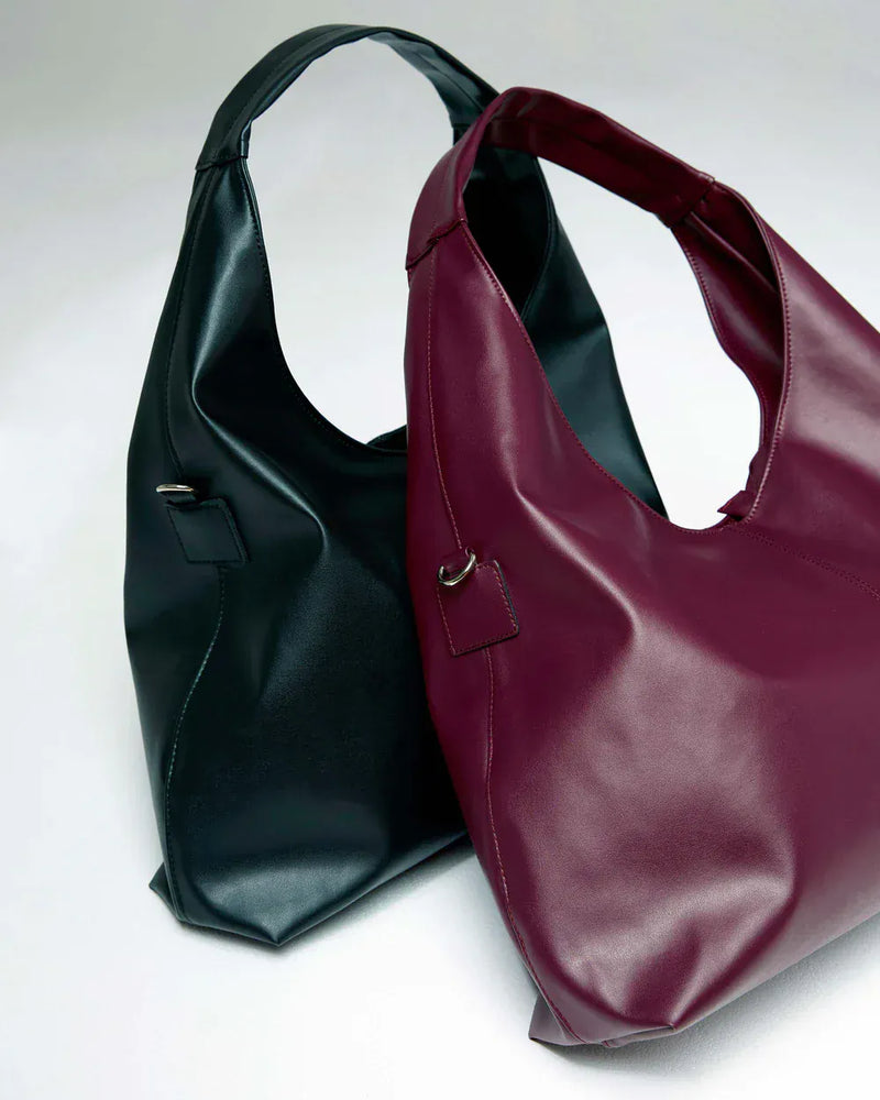 Bohema Bohema Grape Leather Vegan Slouchy Tote Bag | Burgundy