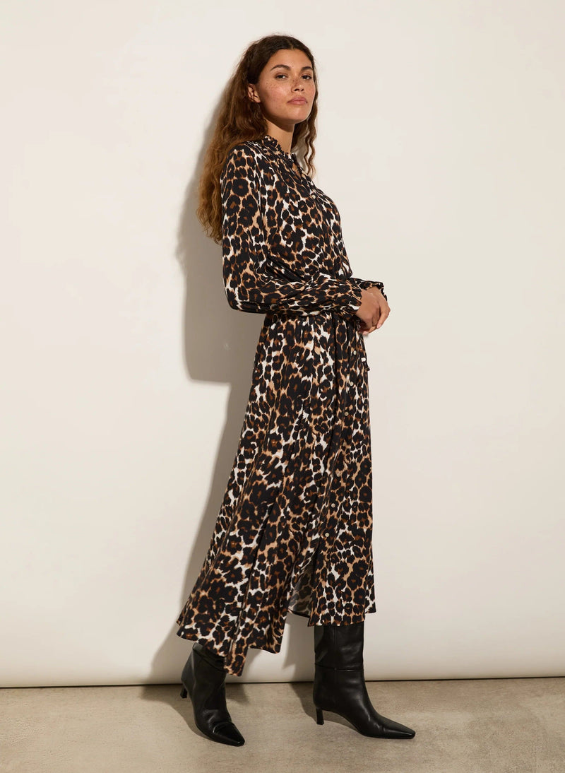 Baukjen Luna LENZING™ ECOVERO™ Midi Dress | Brown Leopard Print