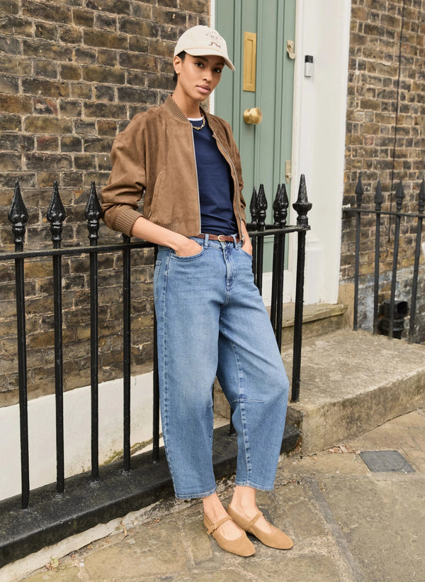 Baukjen Nixi Organic Cotton Stretch Denim Barrel Jeans | Vintage Wash