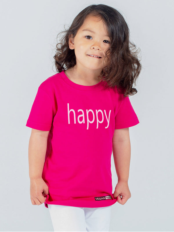 Vegan Babies & Kid's Happy T-Shirt | Multiple Colours