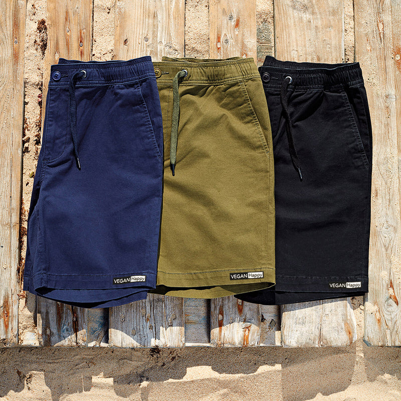 Vegan Men's Cotton Drawstring Chino Shorts | Multiple Colours