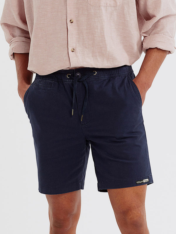 VEGAN Happy Vegan Men's Cotton Drawstring Chino Shorts | Multiple Colours