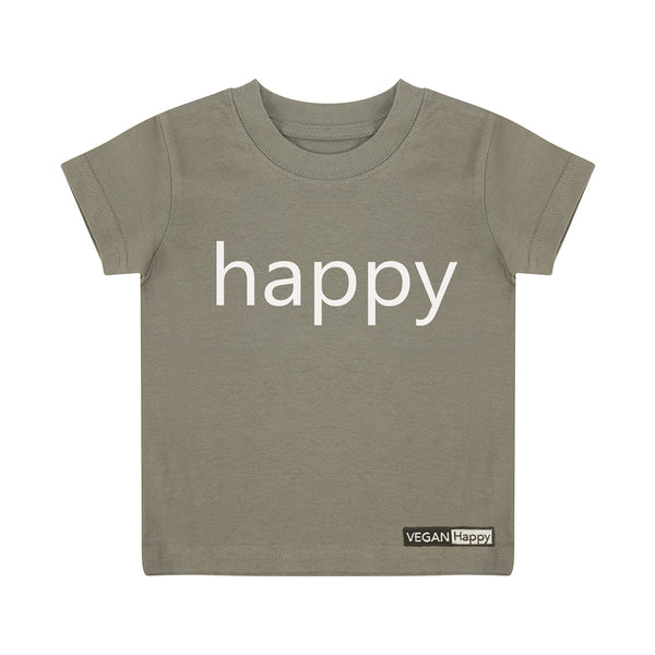 Vegan Babies & Kid's Happy T-Shirt | Multiple Colours