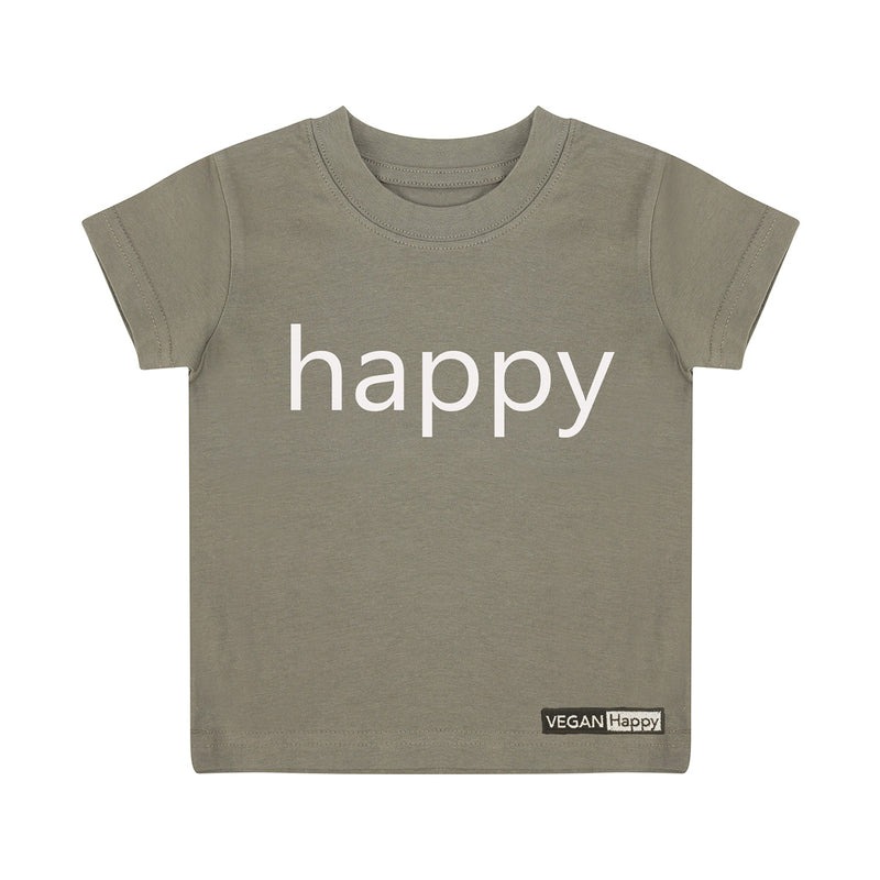 Vegan Babies & Kid's Happy T-Shirt | Multiple Colours