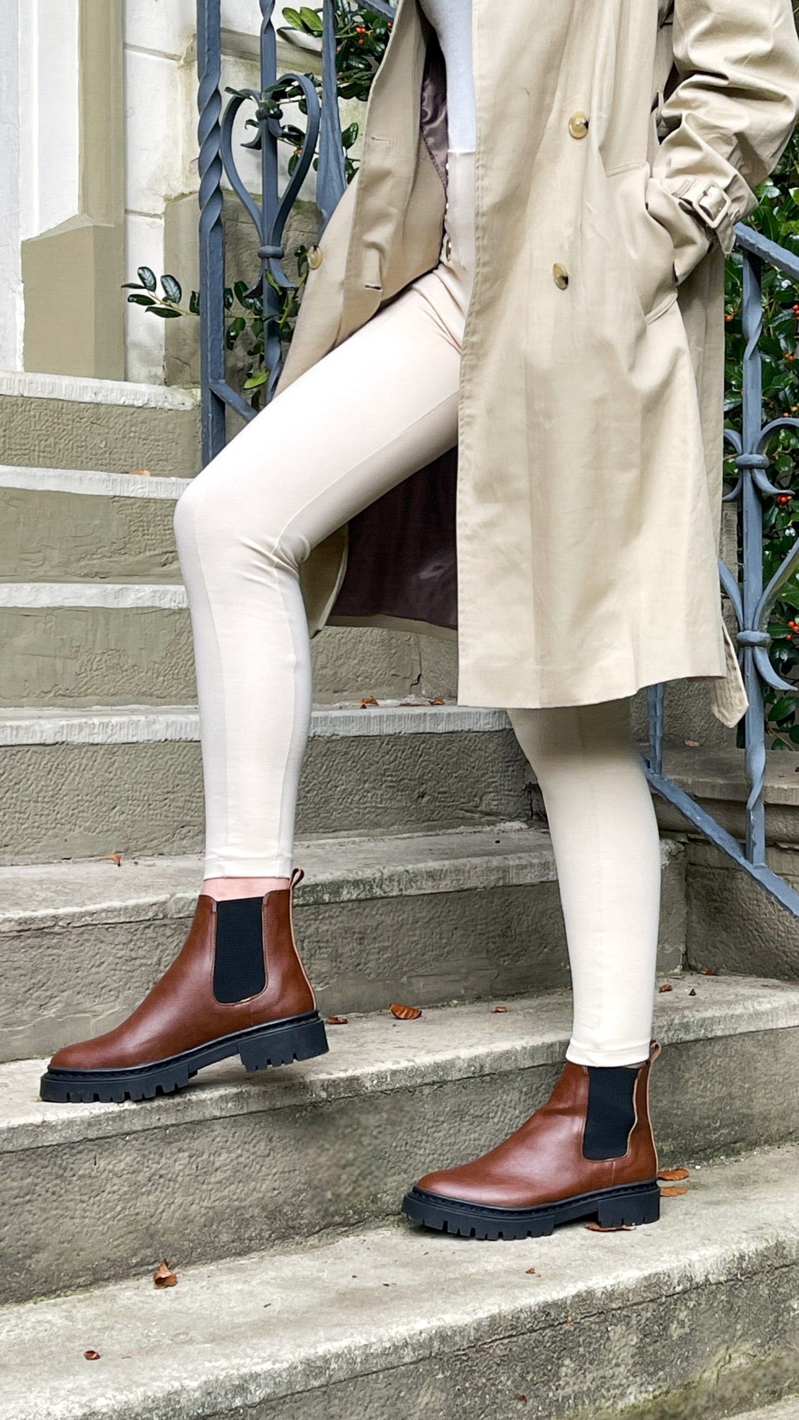 Fashion Dark Brown Chelsea Boots Womens NAE Vegan Shoes