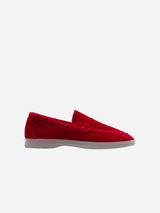 Immaculate Vegan - Solari Milano Women's Velvet Vegan Loafers | Red UK3 / EU36 / US5