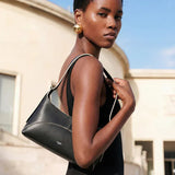 Immaculate Vegan - Thalie Ambre Desserto® Cactus Leather Vegan Baguette Bag | Black