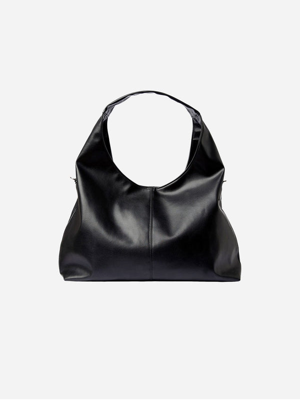 Bohema Bohema Grape Leather Vegan Slouchy Tote Bag | Black