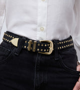 Immaculate Vegan - Votch Ayla Vegan Bio-Based Bamboo Western Studded belt in black