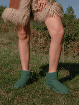 Immaculate Vegan - New Orchard Classic Unisex Vegan Faux Sheepskin Short Boots | Green