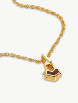 Immaculate Vegan - Under Her Eyes MINI DARYL NECKLACE 22" CHAIN <br> 18k Gold Plated - Red Tiger Eye Gold / 18k Gold Plated Silver