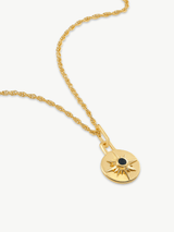 Immaculate Vegan - Under Her Eyes MINI ASTRID NECKLACE 22" CHAIN <br> 18k Gold Plated - Onyx Gold / 18k Gold Plated Silver