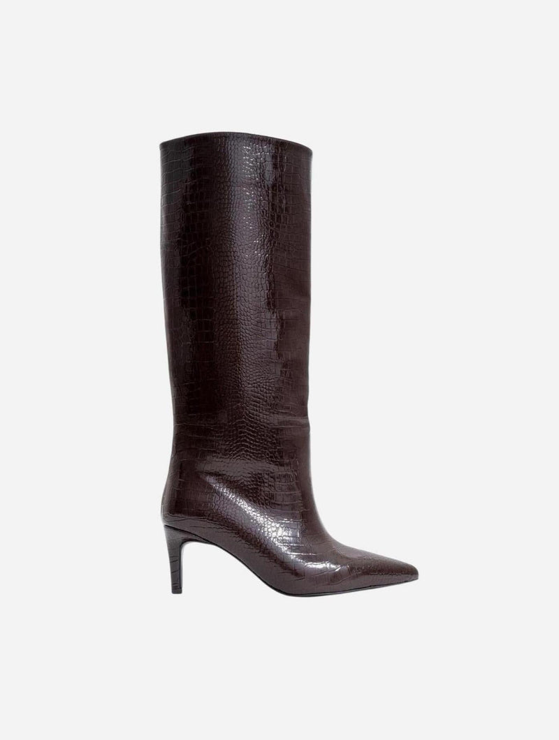 Prologue Shoes Cassandra Brown Pattern High‑Heel Boot (Women)