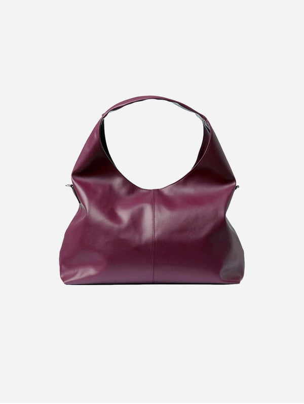 Bohema Bohema Grape Leather Vegan Slouchy Tote Bag | Burgundy
