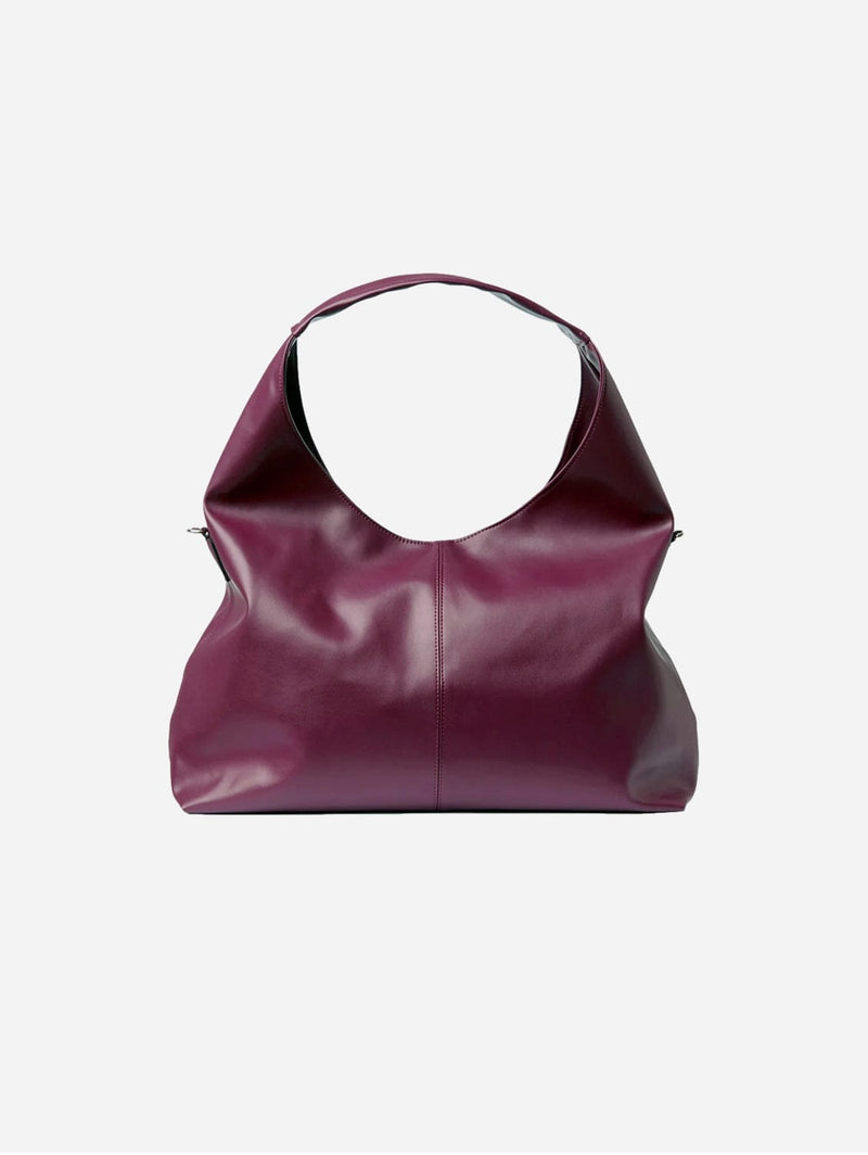 Bohema Bohema Grape Leather Vegan Slouchy Tote Bag | Burgundy