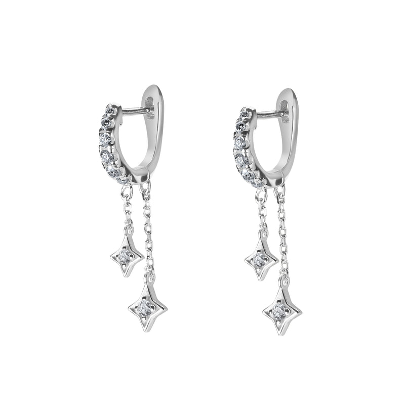 Illuminess™ Mini Sterling Silver Shooting Star Huggies | Silver