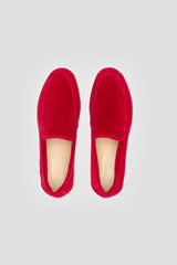 Immaculate Vegan - Women's Velvet Vegan Loafers | Red