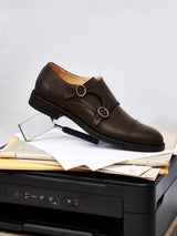Immaculate Vegan - Solari Milano Men's Vegan Leather Monk Strap Shoes | Brown