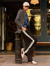 Immaculate Vegan - Tippi 2.0 Side Stripe Trousers | Dark Chocolate & Cream