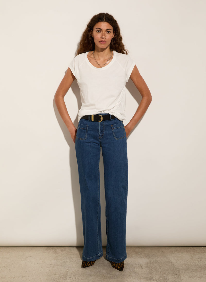 Petite Robyn Organic Cotton Stretch Jeans | Washed Indigo