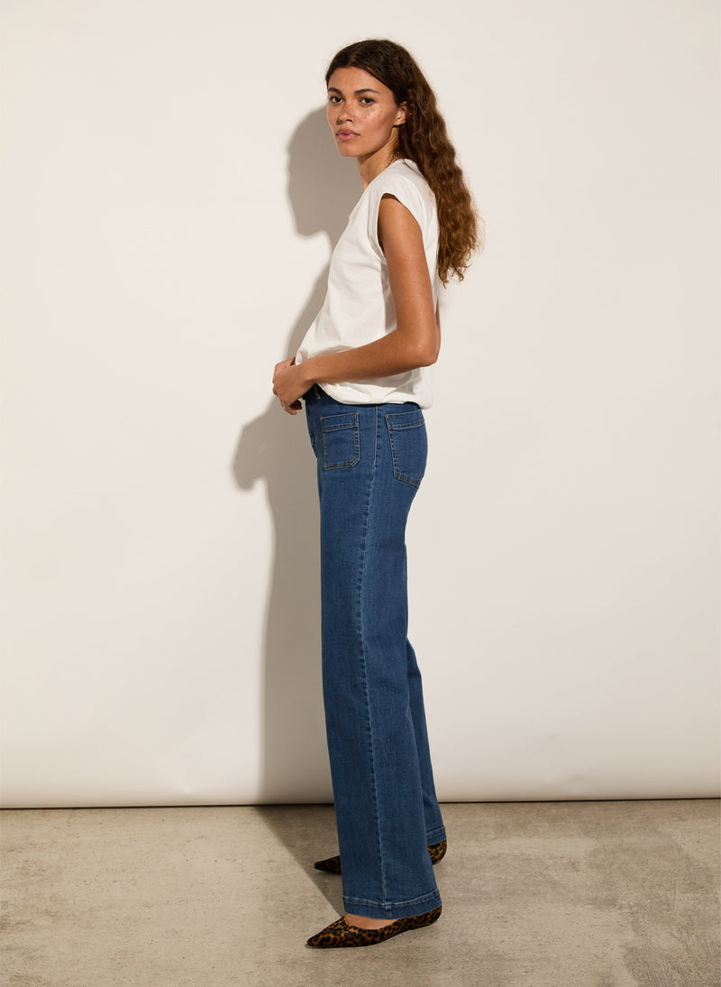 Robyn Organic Cotton Stretch Jeans | Washed Indigo