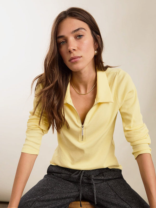 Baukjen Organic Cotton Zip Collar Top