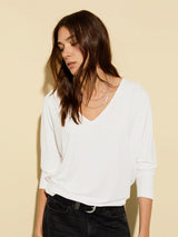 Immaculate Vegan - Ella LENZING™ ECOVERO™ Relaxed V-Neck Top | Pure White