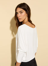 Immaculate Vegan - Ella LENZING™ ECOVERO™ Relaxed V-Neck Top | Pure White