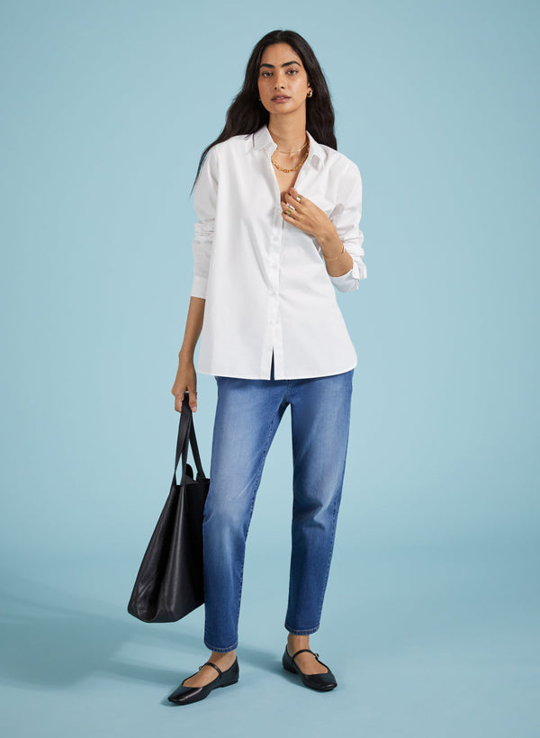 Lesley Organic Cotton Shirt | Pure White