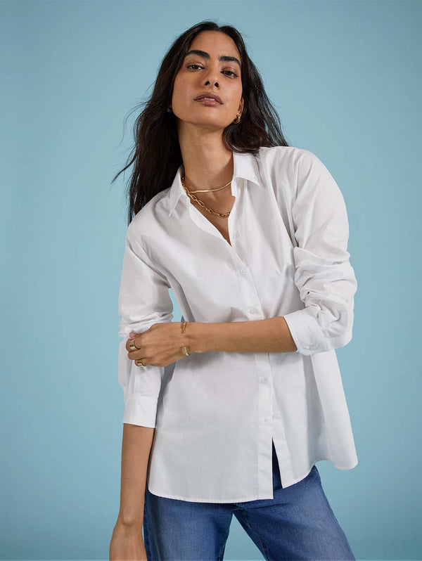 Lesley Organic Cotton Shirt | Pure White