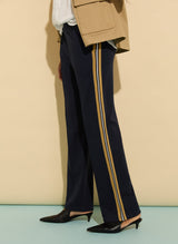 Immaculate Vegan - Marjorie LENZING™ ECOVERO™ Side Stripe Ponte Trousers | Classic Navy