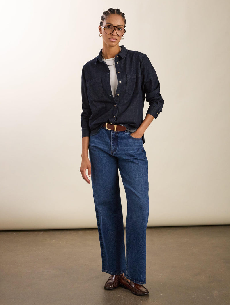 Baukjen Organic Stretch Cotton Wide Leg Slouch Jeans