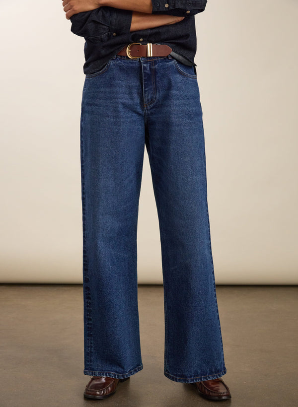 Baukjen Organic Stretch Cotton Wide Leg Slouch Jeans