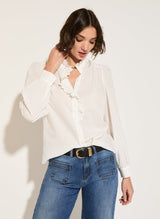 Immaculate Vegan - Milla Organic Cotton Broderie Detail Blouse | Soft White