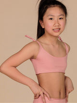 Immaculate Vegan - Piuma Girls Bralette Cotton Bikini Top | Misty Pink