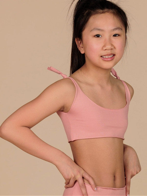 Piuma Girls Bralette Cotton Bikini Top | Misty Pink