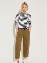 Immaculate Vegan - Amelia Organic Cotton Barrel Leg Cargo Trousers | Brown