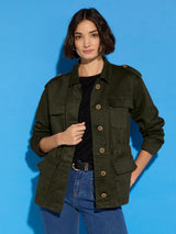 Immaculate Vegan - Mattie Organic Cotton Cargo Jacket | Dark Olive