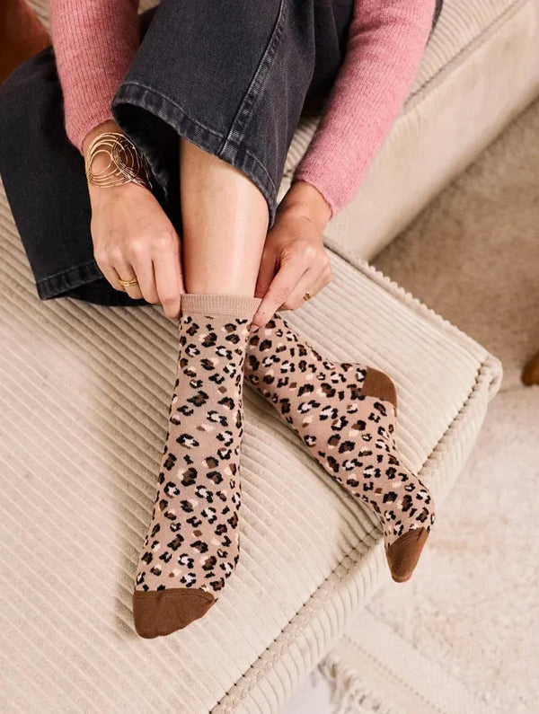 Minuit sur Terre Chaussettes Leo Noisette