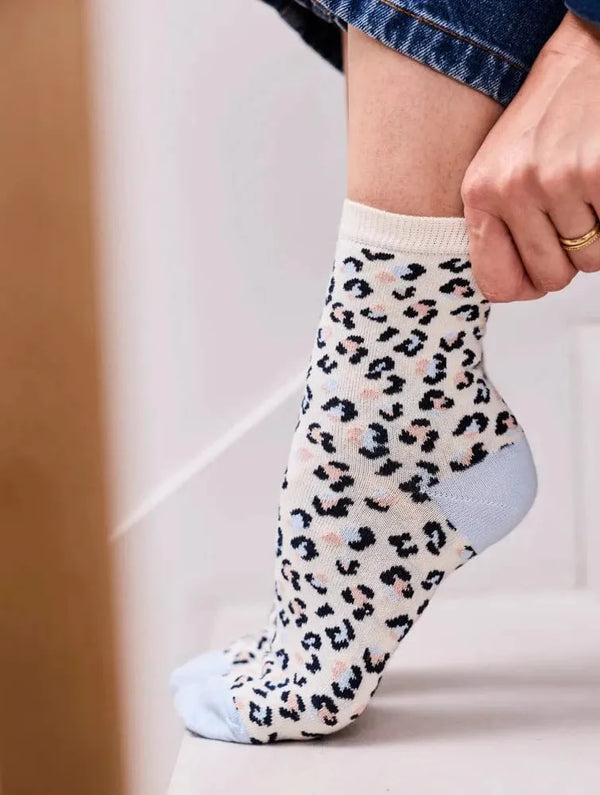 Minuit sur Terre Chaussettes Leo Bleu