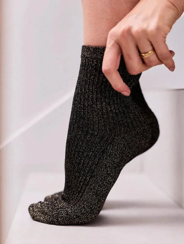 Minuit sur Terre Chaussettes Brille Noir