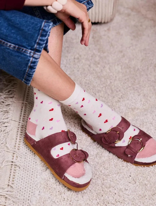 Minuit sur Terre Chaussettes Amour Roses