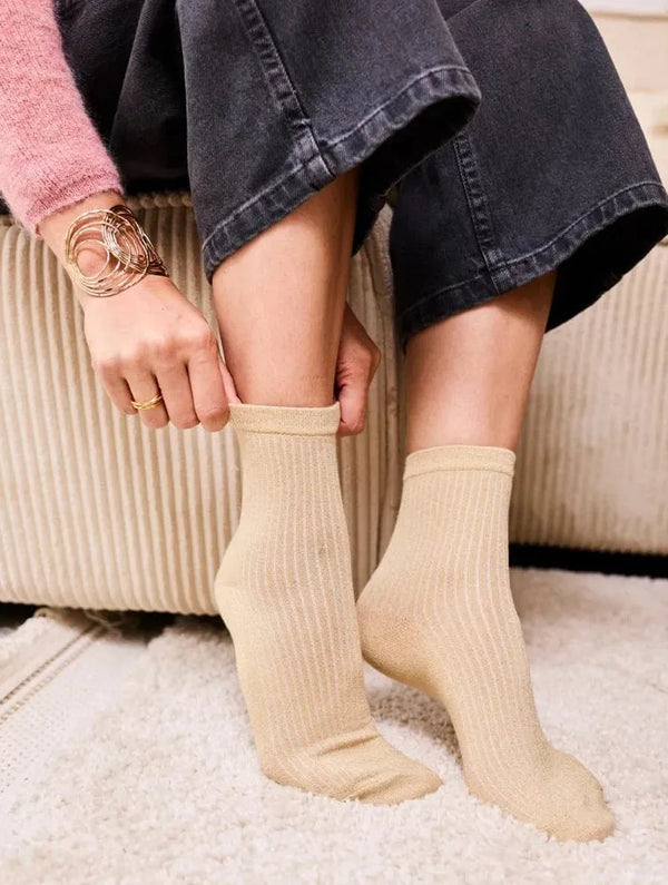 Minuit sur Terre Chaussettes Brille Or