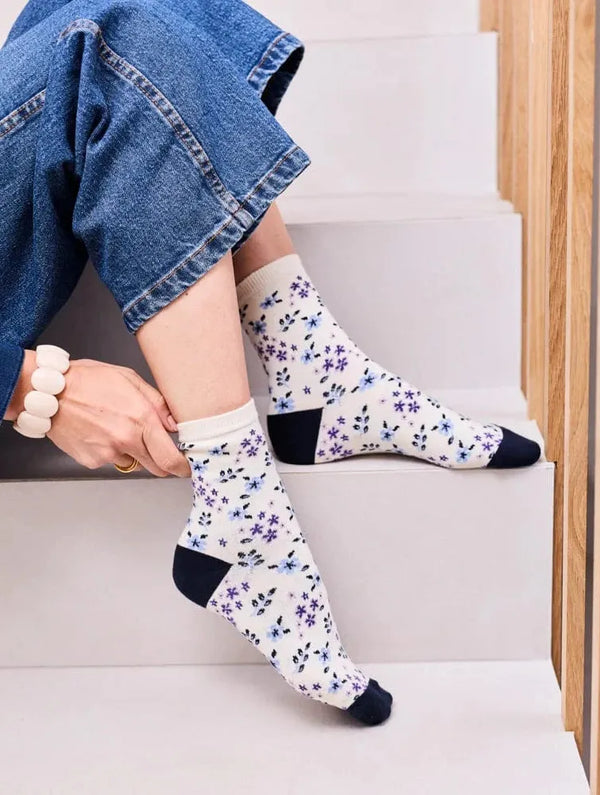 Minuit sur Terre Chaussettes Flore Minuit