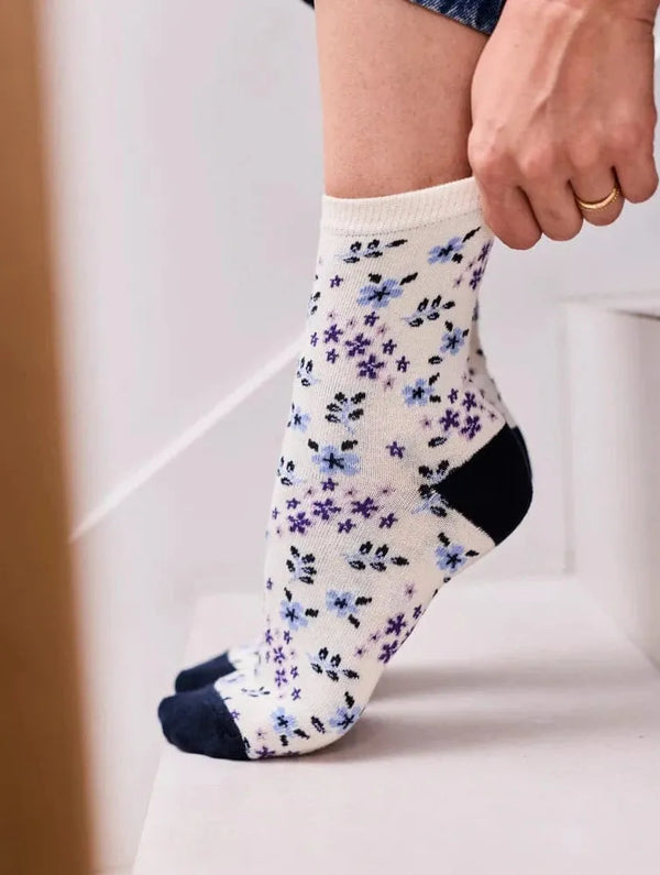 Minuit sur Terre Chaussettes Flore Minuit