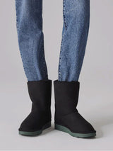 Immaculate Vegan - New Orchard Classic Unisex Vegan Faux Fur Medium Green Sole Boots | Black